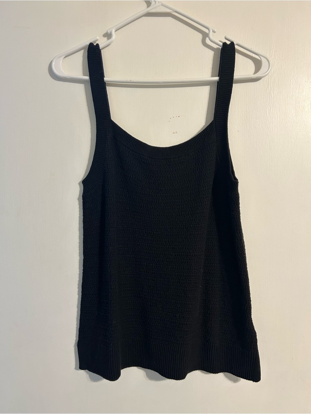 GAP Black Knit Tank Top with Wide Straps, 100% Cotton
